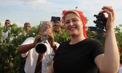 Bağ Bozumu Yayla Şenliği'nde üzümler müzik eşliğinde toplandı.