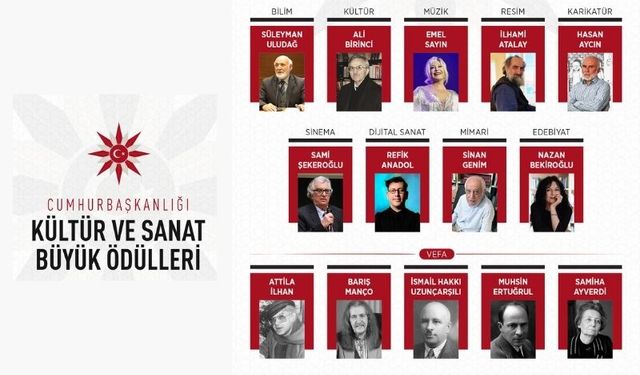 Cumhurbaşkanlığı 2023 Kültür ve Sanat Büyük Ödülleri açıklandı.