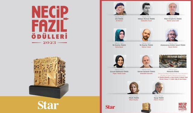 Necip Fazıl Ödülleri 10'uncu yılında 10 ayrı dalda 11 isme verilecek.