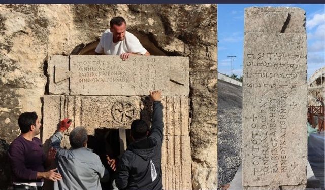 Kızılkoyun Nekropolü’nde “Kineas Ailesi”ne ait çift dilli yazıtın restorasyonu tamamlandı.