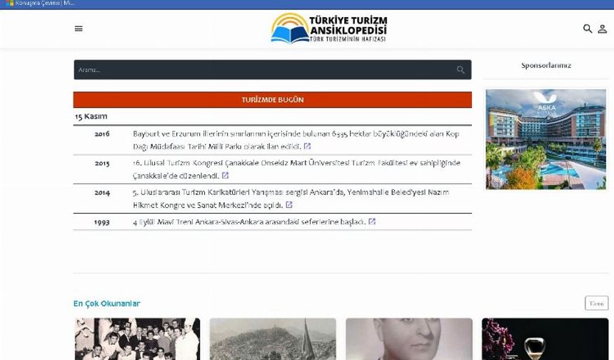 Türk turizminin hafızası Türkiye Turizm Ansiklopedisi online erişime açıldı