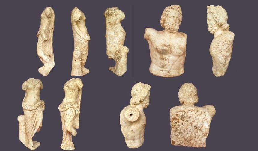 Zeus ve Aphrodite heykelleri Aspendos'ta ortaya çıkarıldı