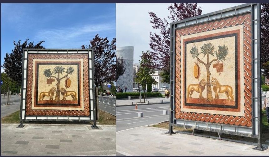 Dionysos Kült Mekanı’nı yansıtan Aslanlı Mozaik replikası Anıtpark’ta sergileniyor.