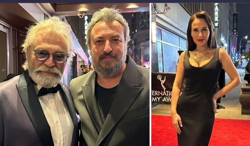 Haluk Bilginer, Onur Saylak ve Selin Yeninci 52. Emmy Ödülleri'nde kırmızı halıda boy gösterdi.